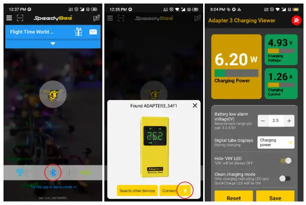 Speedy Bee RUN SB ADAPTER3 Adapter 3 Wireless Blackbox Analyzer - View the charging status