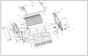 Handy THHMR 12 Inch Hand Push Roller Mower - PARTS DIAGRAM