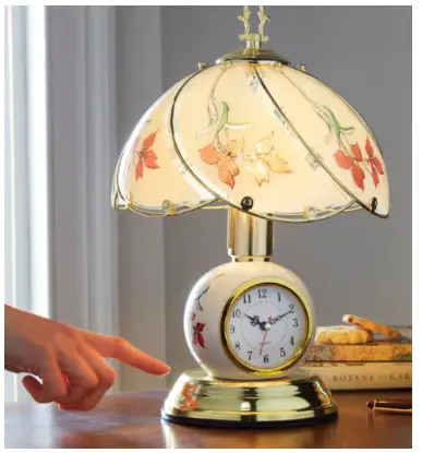 Coopers OF STORTFORD H811 Glass Shade Clock Touch Lamp