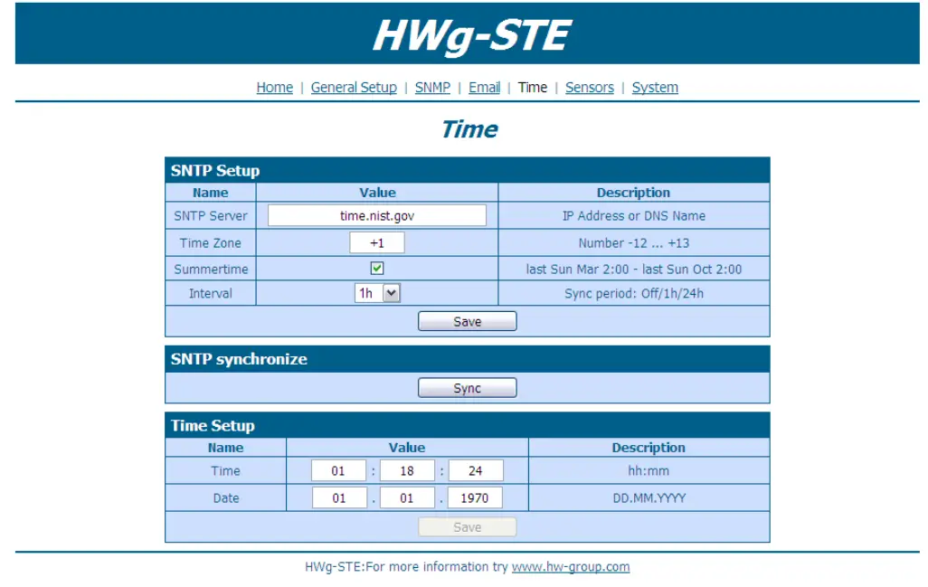 HW group HWg STE Thermometer-Time