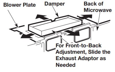 SAMSUNG ME21R7051SS Range Microwave Oven Instruction Manual - ADJUST THE EXHAUST ADAPTOR