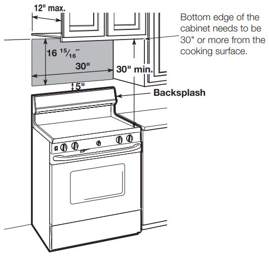 SAMSUNG ME21R7051SS Range Microwave Oven Instruction Manual - MOUNTING SPACE