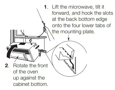 SAMSUNG ME21R7051SS Range Microwave Oven Instruction Manual - When mounting the microwave oven