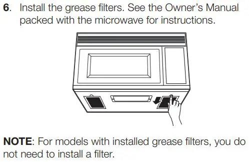SAMSUNG ME21R7051SS Range Microwave Oven Instruction Manual - When mounting the microwave oven
