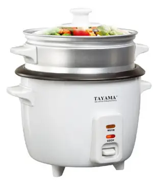 TAYAMA RC-8 Rice Cooker with Steamer and Glass Lid