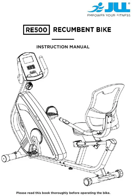 JLL Fitness Recumbent Bike Instruction Manual