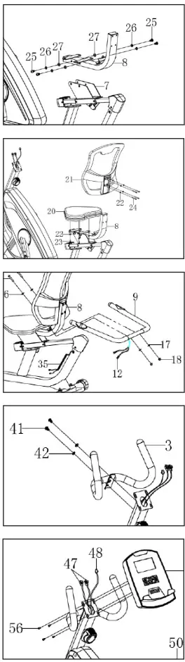 JLL Fitness Recumbent Bike - Step 5-9
