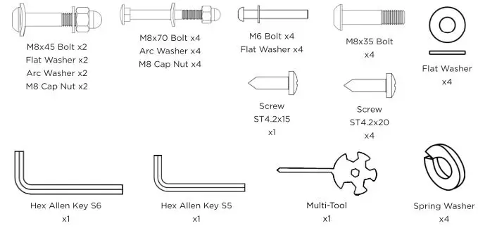 JLL Fitness Recumbent Bike - TOOLS PACK