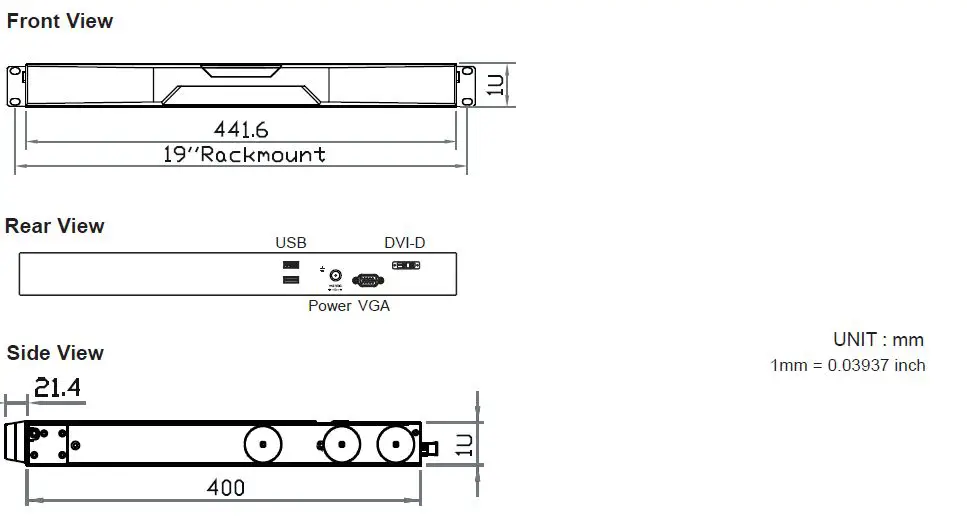 CyberView-F1417-1U-Ultra-Short-Depth-LCD-Console-Drawer-3