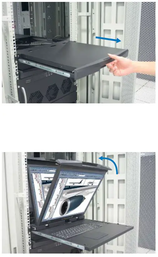 CyberView-F1417-1U-Ultra-Short-Depth-LCD-Console-Drawer-8