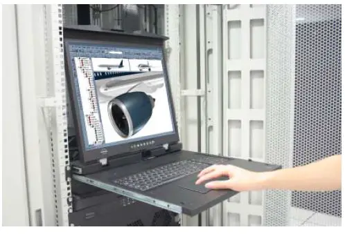 CyberView-F1417-1U-Ultra-Short-Depth-LCD-Console-Drawer-9