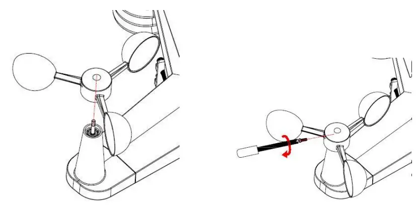 PEREL WC224 WiFi Weather Station with Outdoor Unit User Manual - Do the same with the anemometer