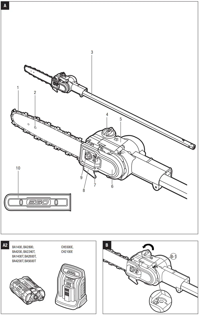EGO PSX2500 Pole Saw Attachment - fig1