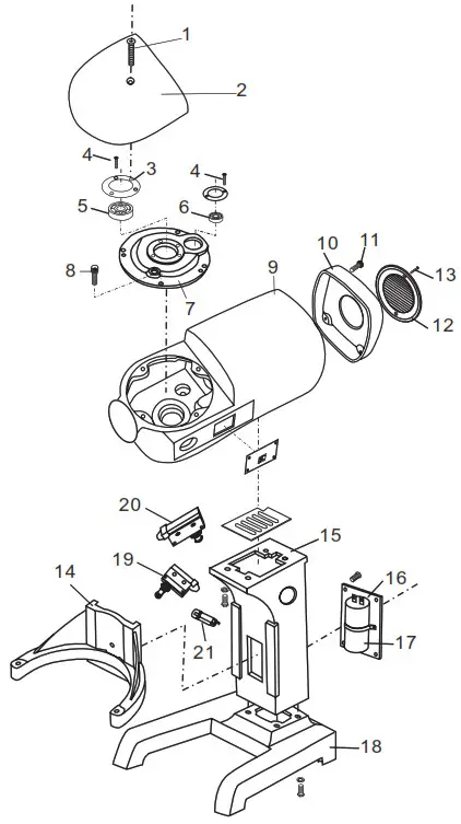 AVANTCO MX10 Gear Driven 10 Quart Commercial Mixer - FIGURE 1