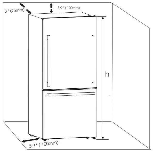 Hisense RB17A2CSE 17 0 cu ft Counter Depth Bottom Mount Refrigerator- FIG2