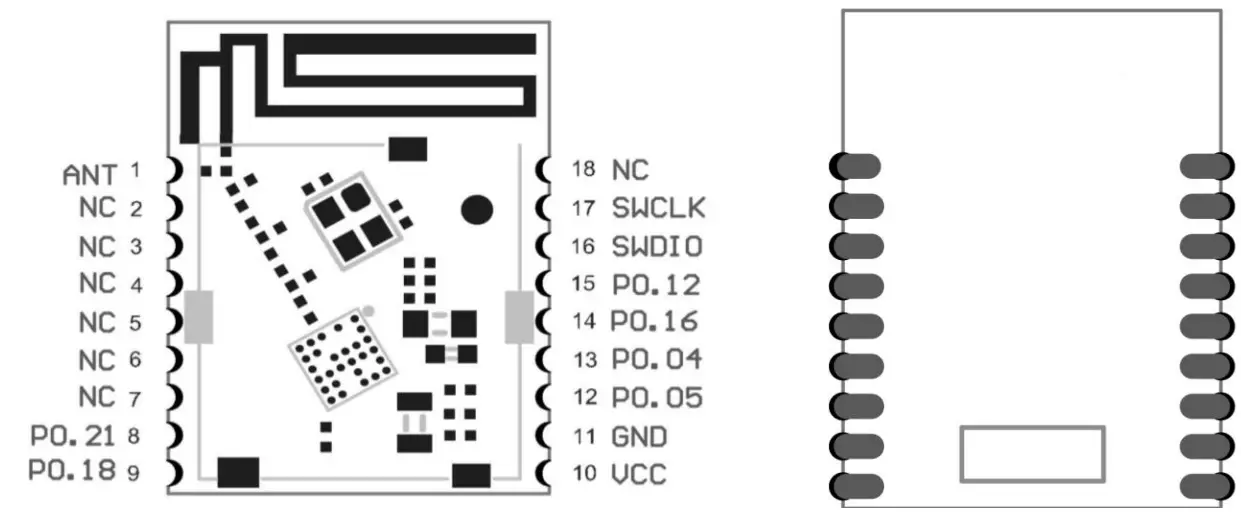 MINEW MS46SF11 Low Energy Bluetooth Module - PCB Antenna