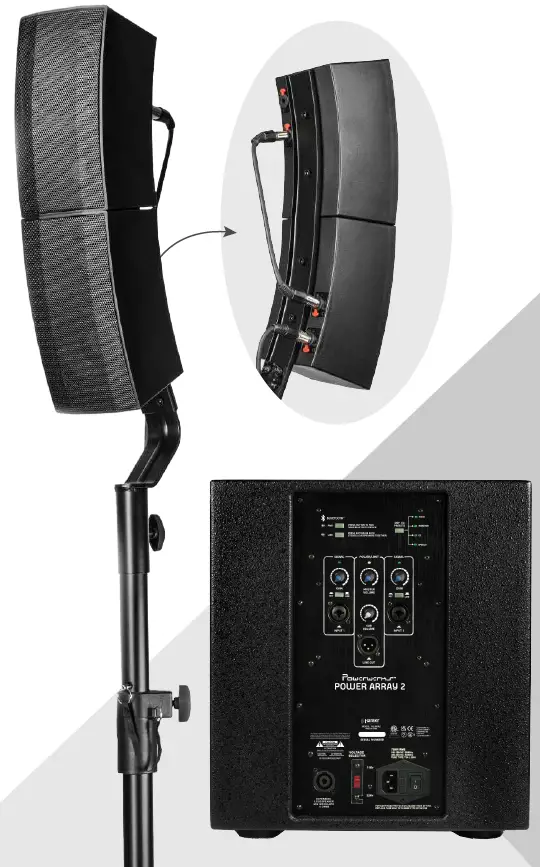 Powerwerks PWRPA2 2000 Watts Two Piece Portable Line Array System 3