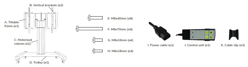 Neomounts PLASMA M2550T Floor Stand - PARTS