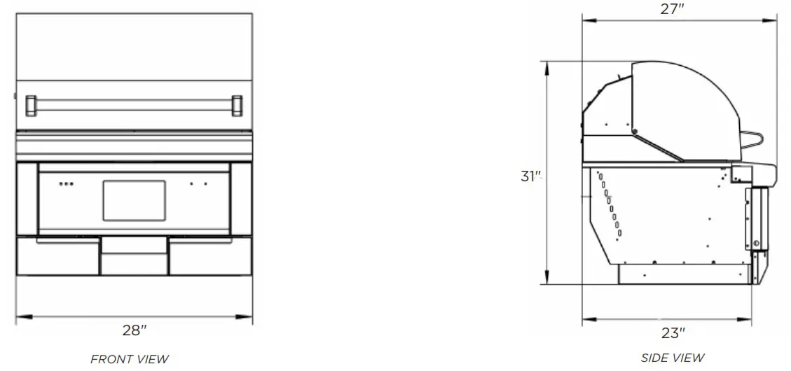 COYOTE Stainless Steel - DIMENSIONAL RENDERINGS