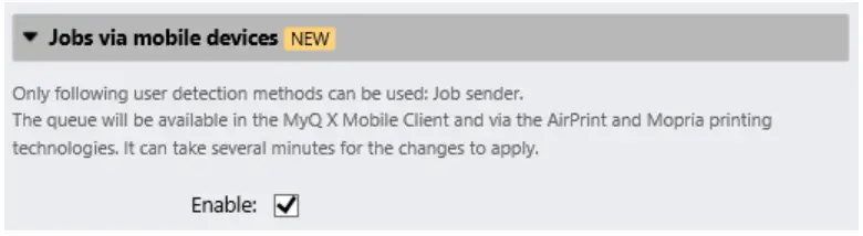 myQ Mobile Client App - Device