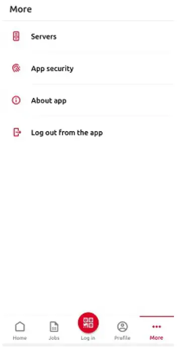 myQ Mobile Client App - More options