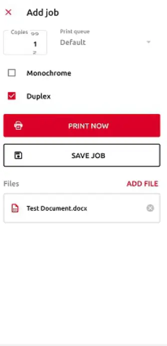 myQ Mobile Client App - PRINT ALL