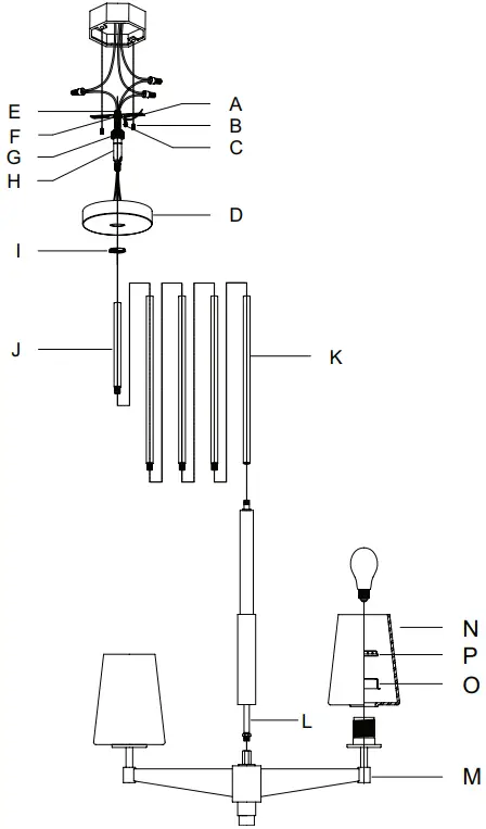 Hunter 19877 3 Light Chandelier-fig2