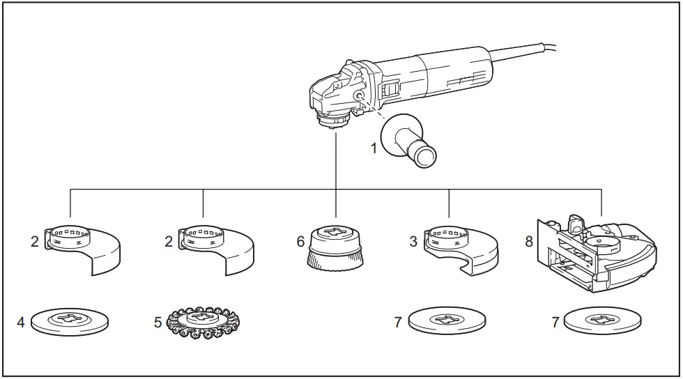 makita GA5080 Angle Grinder - ACCESSORIES