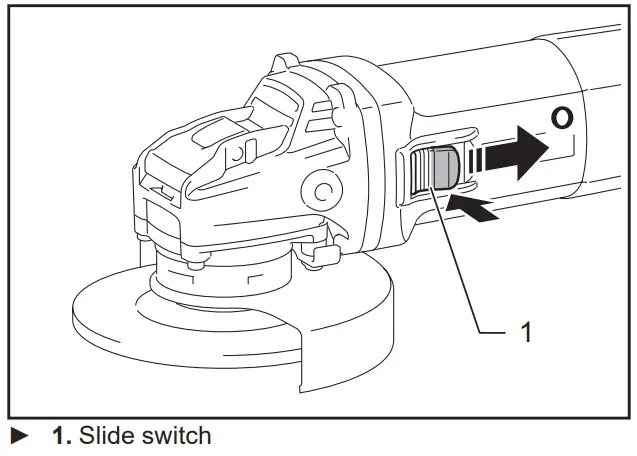 makita GA5080 Angle Grinder - Slide switch1