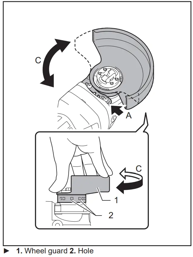 makita GA5080 Angle Grinder - While pushing