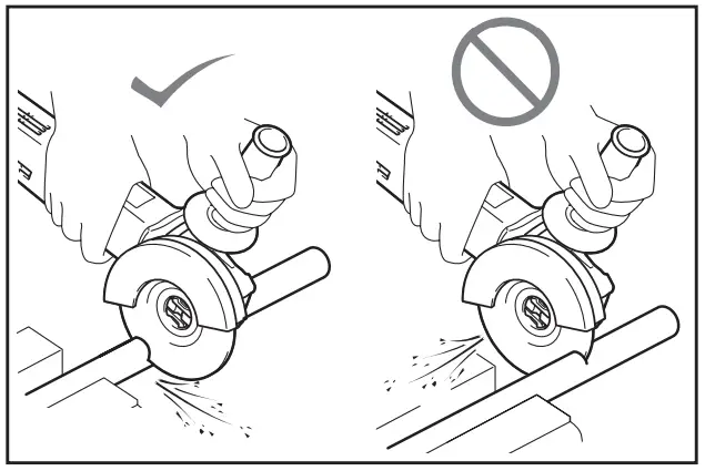 makita GA5080 Angle Grinder - operation with abrasive