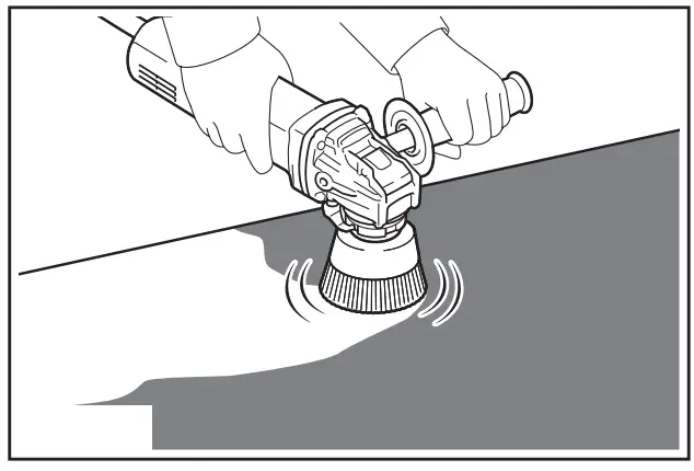 makita GA5080 Angle Grinder - operation with wire cup brush