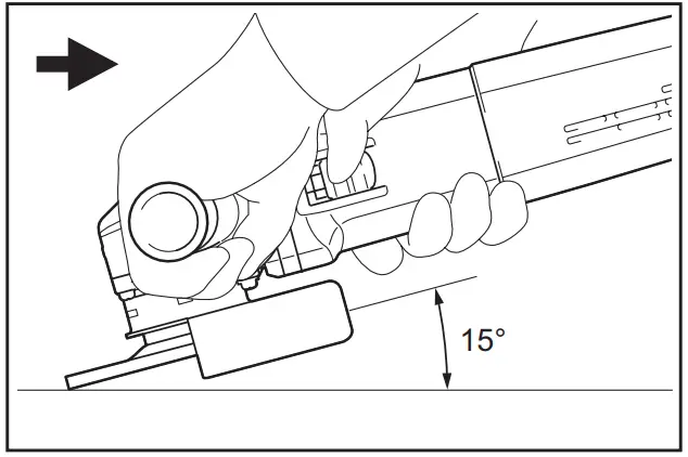makita GA5080 Angle Grinder -sanding operation