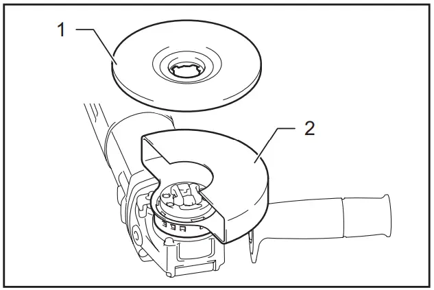 makita GA5080 Angle Grinder - wheel for side