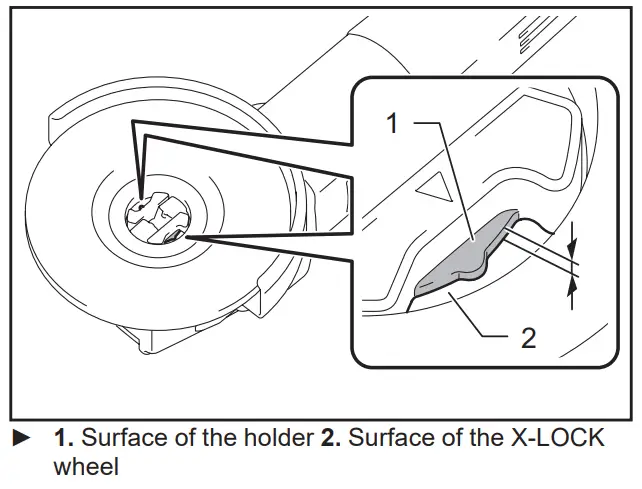 makita GA5080 Angle Grinder - wheel must not be used