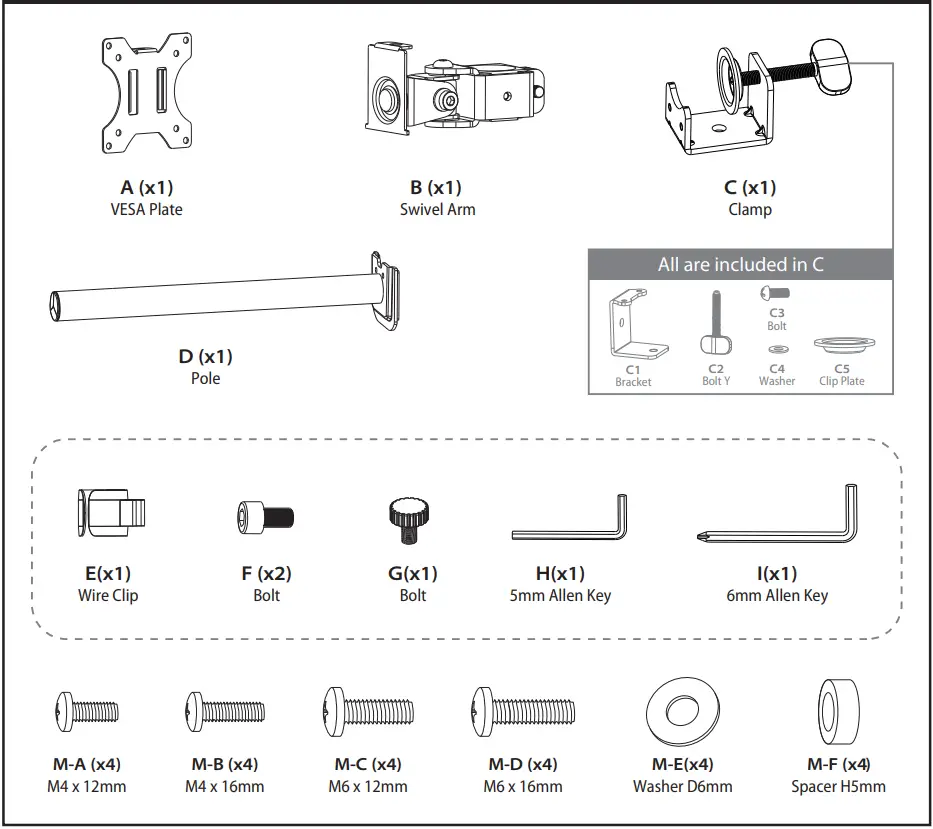 MOUNTUP MU4003 Single Monitor Mount - FIGURE 1
