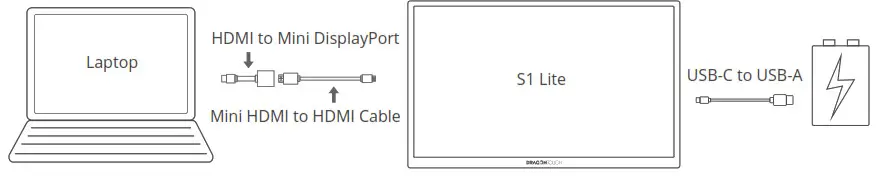 DRAGON TOUCH Portable Monitor S1 Lite - with Mini DisplayPort