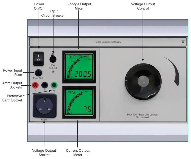Time Electronics 7088D Adjustable AC Power Supply Module - Front Panel