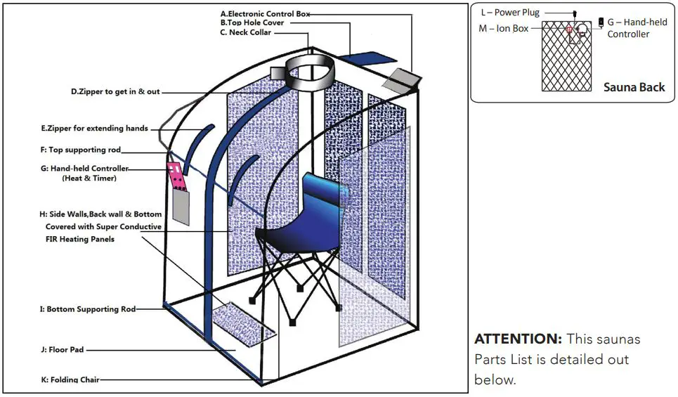 Blue Wave SA7017 Spirit Deluxe Oversized Far Infrared Portable SAUNA-FIG6
