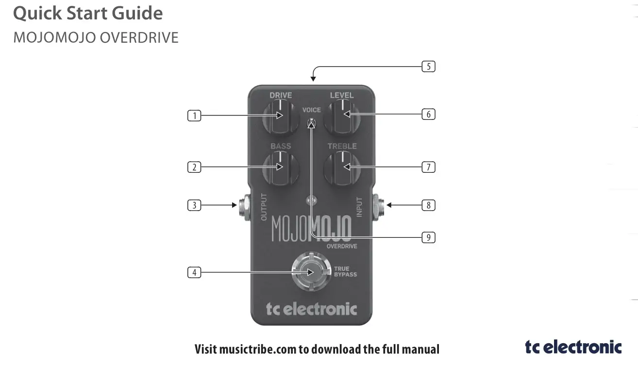 tc electronic MOJOMOJO OVERDRIVE User Manual