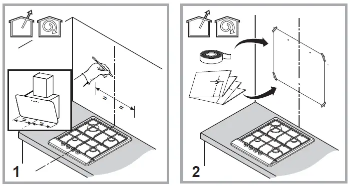 InDeSIT IHVP 65F LM K 60cm Chimney Cooker Hood fig 5