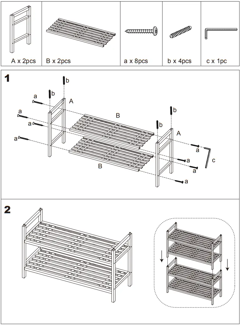 welltime 96007805-63291431 Bamboo Stacking Shelf - fig1
