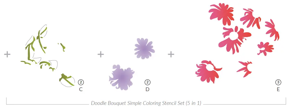 ALTENEW-ALT7450-Doodle-Bouquet-Stamp-and-Stencil-Set-FIG2