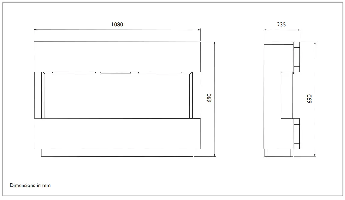 Focal Point LJSF4016E-EHS15 Panoramic Complete Electric Suite - dimensions