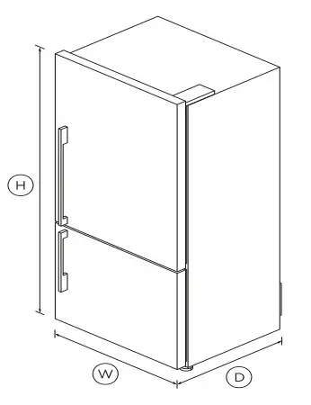 FISHER PAYKEL E522BRXFD5 Freestanding Refrigerator Freezer, 79cm, 473L - fig1