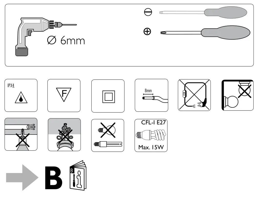 PHILIPS 42W E27 IP44 PC02765 Aplica Exterior Antracit - parts list
