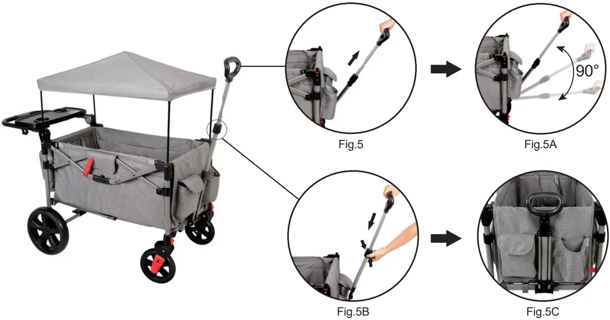 Adjusting the push handle