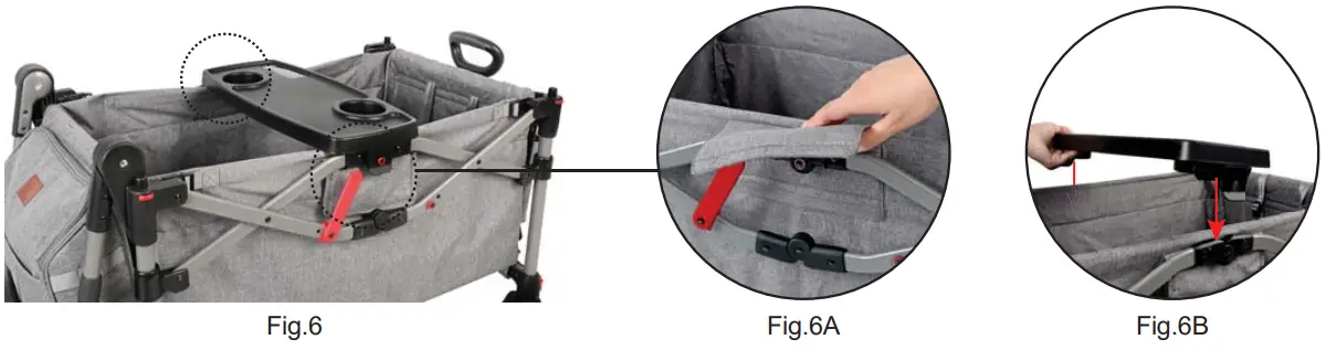 Installing the integrated tray on the main wagon