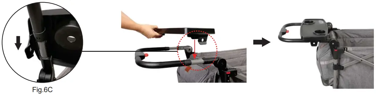 Installing the integrated tray on the main wagon