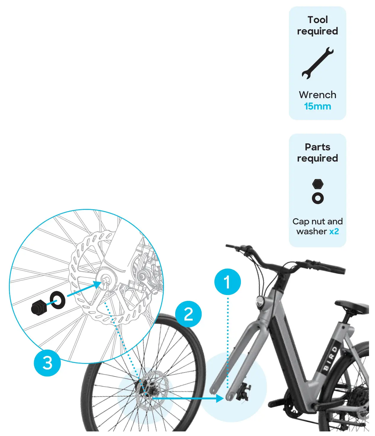 Bird Bike V-Frame High-Performance eBikes - Install the front wheel
